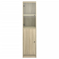 vidaXL Credenza con Anta in Vetro Rovere Sonoma 35x37x142 cm