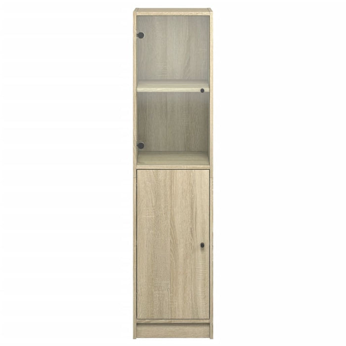 vidaXL Credenza con Anta in Vetro Rovere Sonoma 35x37x142 cm