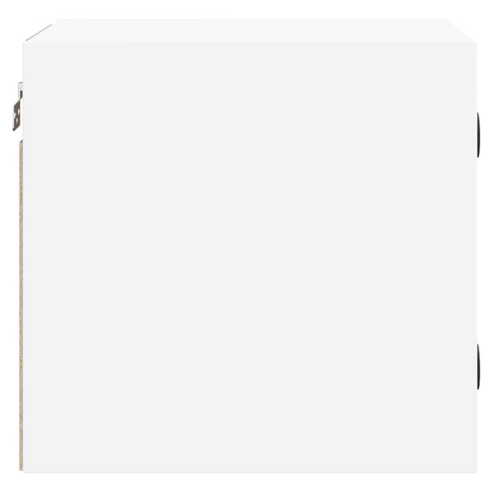 Comodino con Anta in Vetro-Tavolino da notte Bianco 35x37x35 cm