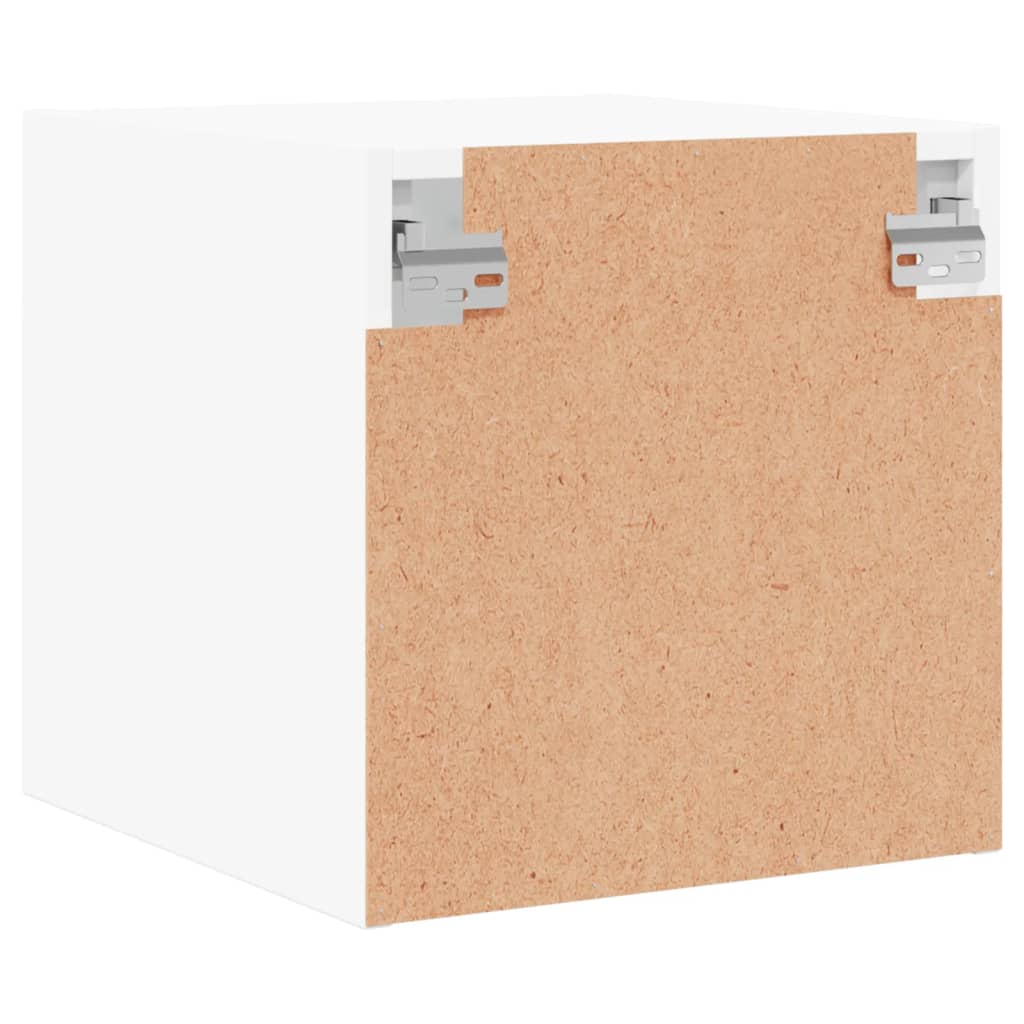 Comodini con Ante in Vetro 2pz-Set di 2 Tavolino da notte Bianco 35x37x35 cm