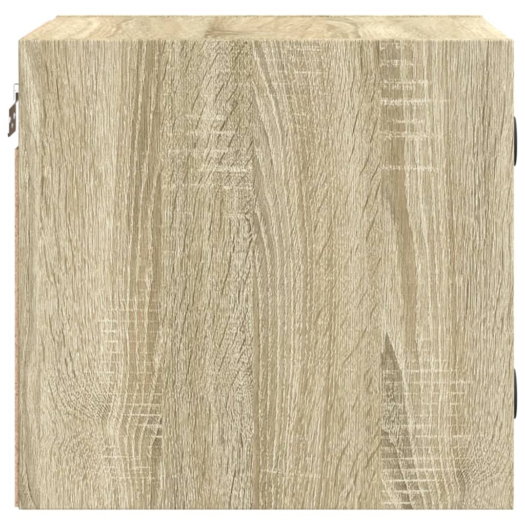 Comodino con Anta in Vetro Rovere Sonoma 35x37x35 cm 836466