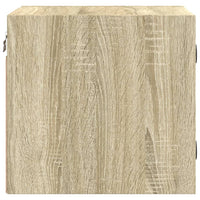 Comodini con Ante in Vetro 2pz-Set di 2 Tavolino da notte Rovere Sonoma 35x37x35 cm