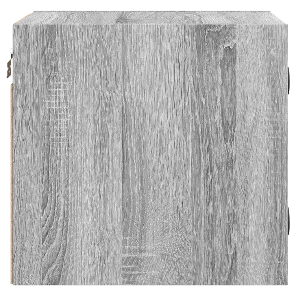 Comodino con Anta in Vetro-Tavolino da notte Grigio Sonoma 35x37x35 cm