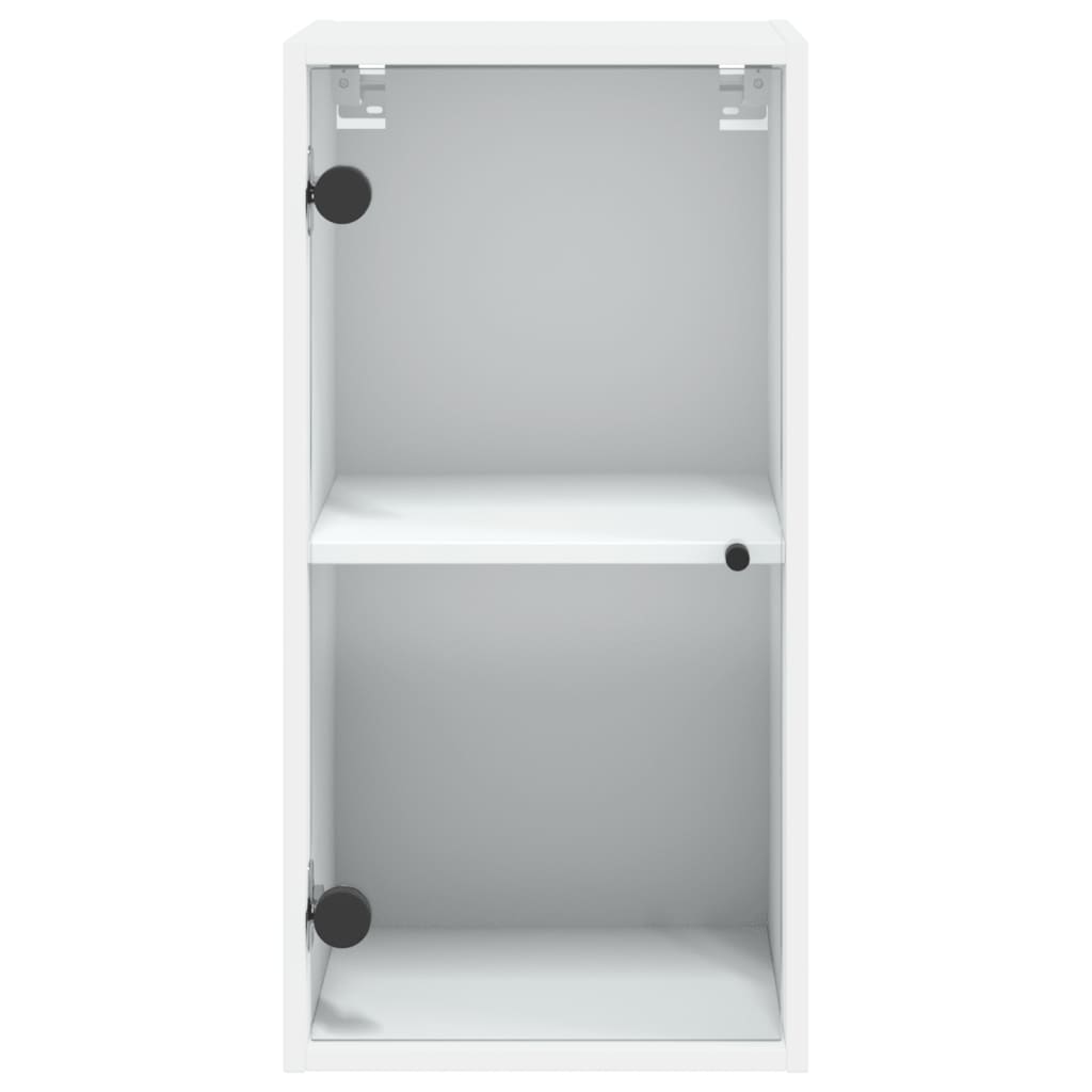 Mobile a Muro con Ante in Vetro Bianco 35x37x68,5 cm