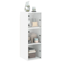 Mobile a Muro con Ante in Vetro Bianco 35x37x100 cm 836483