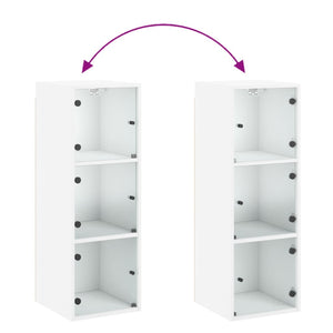 Mobile a Muro con Ante in Vetro Bianco 35x37x100 cm 836483