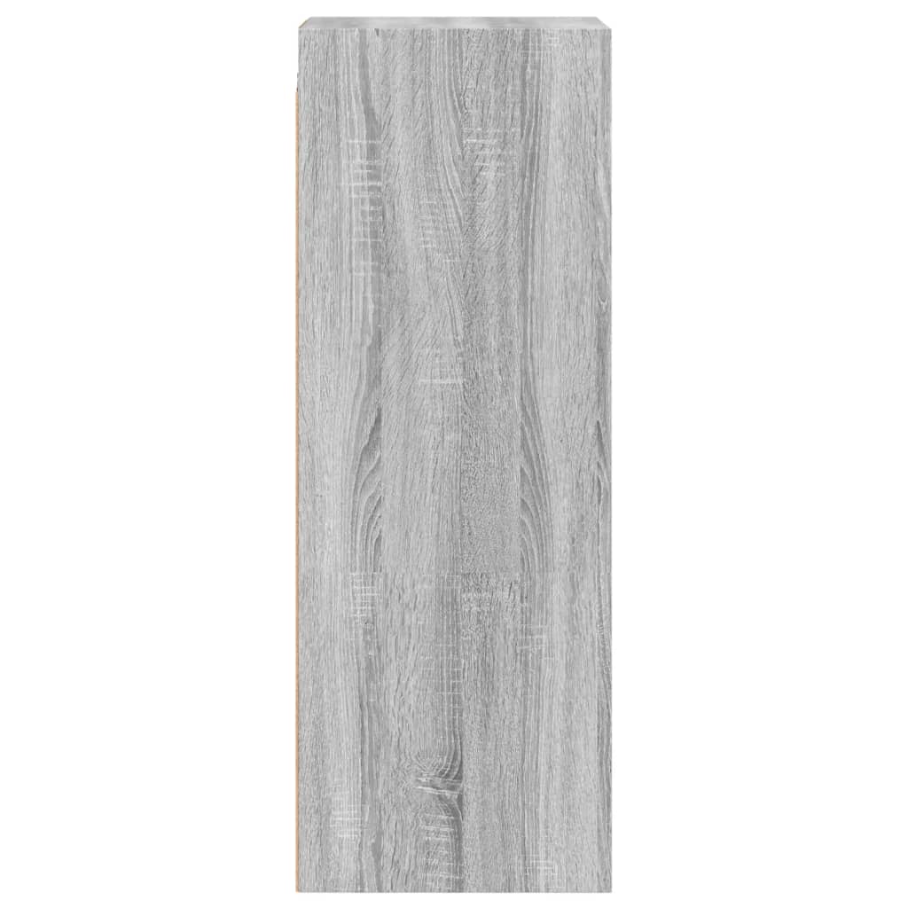 vidaXL Mobile a Muro con Ante in Vetro Grigio Sonoma 35x37x100 cm