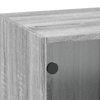 Mobile a Muro con Ante in Vetro Grigio Sonoma 35x37x100 cm 836488