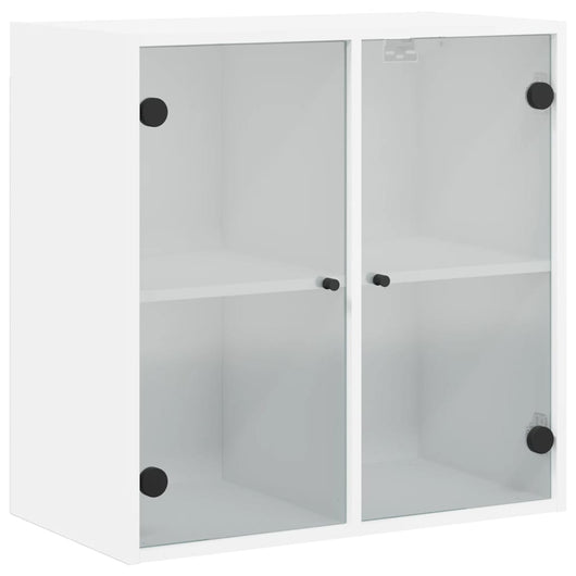 Mobile a Muro con Ante in Vetro Bianco 68x37x68,5 cm 836490