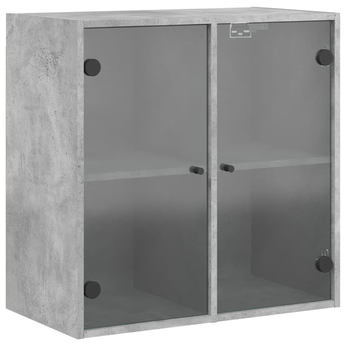 Mobile a Muro con Ante in Vetro Grigio Cemento 68x37x68,5 cm 836493
