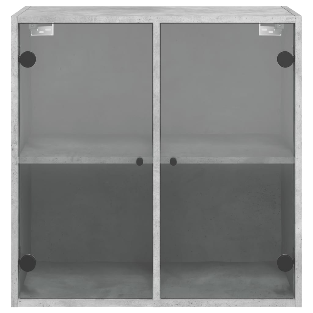 Mobile a Muro con Ante in Vetro Grigio Cemento 68x37x68,5 cm 836493