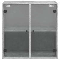 Mobile a Muro con Ante in Vetro Grigio Cemento 68x37x68,5 cm 836493