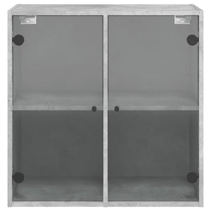 Mobile a Muro con Ante in Vetro Grigio Cemento 68x37x68,5 cm 836493