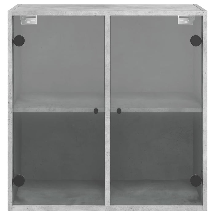 Mobile a Muro con Ante in Vetro Grigio Cemento 68x37x68,5 cm 836493