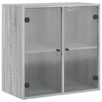 Mobile a Muro con Ante in Vetro Grigio Sonoma 68x37x68,5 cm 836495