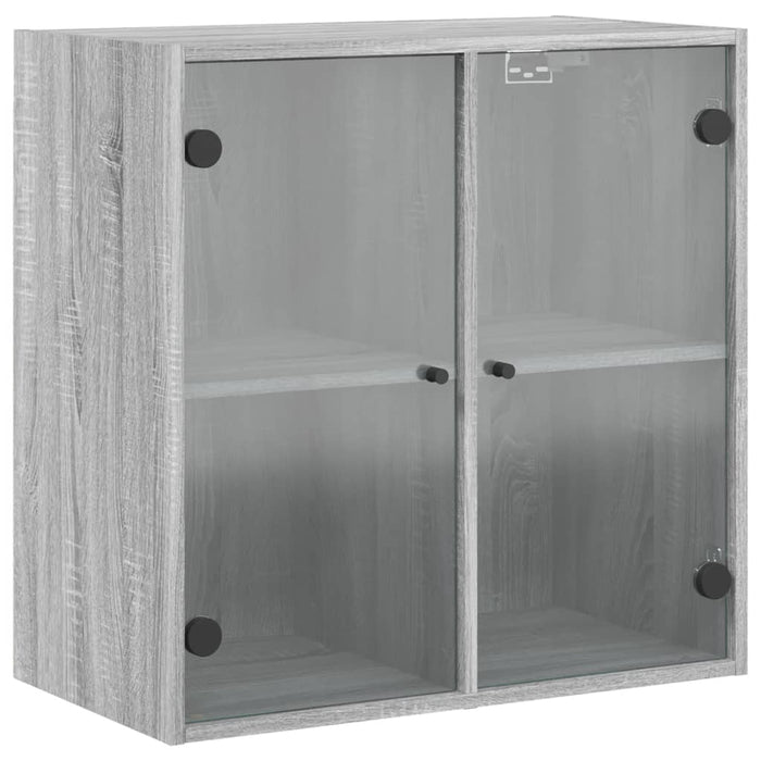 Mobile a Muro con Ante in Vetro Grigio Sonoma 68x37x68,5 cm 836495