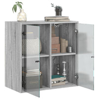 Mobile a Muro con Ante in Vetro Grigio Sonoma 68x37x68,5 cm 836495