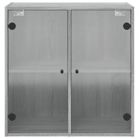 Mobile a Muro con Ante in Vetro Grigio Sonoma 68x37x68,5 cm 836495