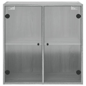 Mobile a Muro con Ante in Vetro Grigio Sonoma 68x37x68,5 cm 836495