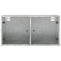 Mobile a Muro con Ante in Vetro Grigio Cemento 68,5x37x35 cm 836503