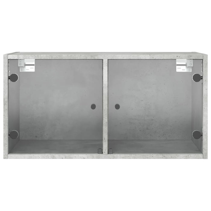 Mobile a Muro con Ante in Vetro Grigio Cemento 68,5x37x35 cm 836503