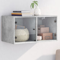 Mobile a Muro con Ante in Vetro Grigio Cemento 68,5x37x35 cmcod mxl 111329