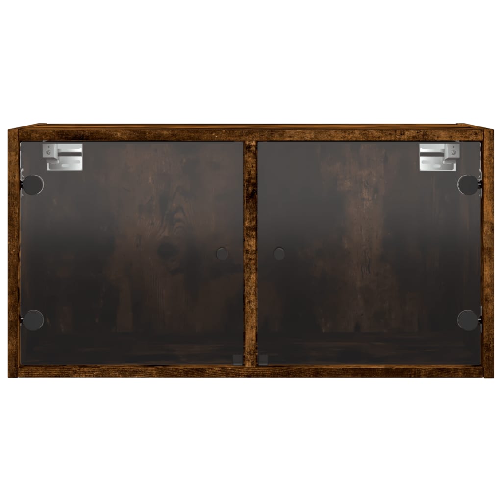 vidaXL Mobile a Muro con Ante in Vetro Rovere Fumo 68,5x37x35 cm