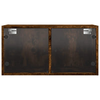 vidaXL Mobile a Muro con Ante in Vetro Rovere Fumo 68,5x37x35 cm