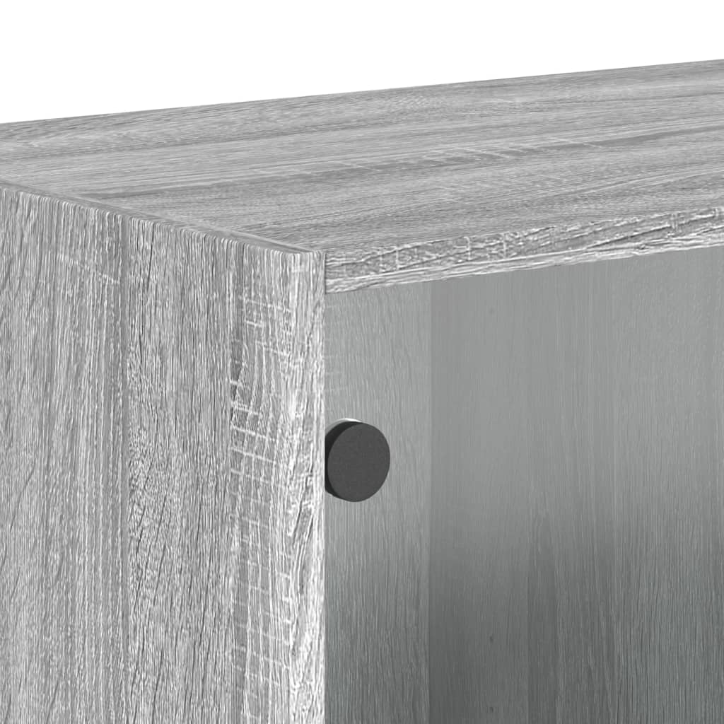 Mobile a Muro con Ante in Vetro Grigio Sonoma 68,5x37x35 cm