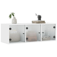 Mobile a Muro con Ante in Vetro Bianco 102x37x35 cm 836511