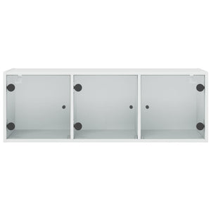 Mobile a Muro con Ante in Vetro Bianco 102x37x35 cm 836511