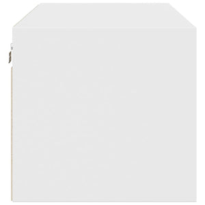 vidaXL Mobile a Muro con Ante in Vetro Bianco 102x37x35 cm