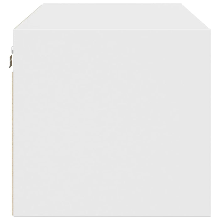 vidaXL Mobile a Muro con Ante in Vetro Bianco 102x37x35 cm