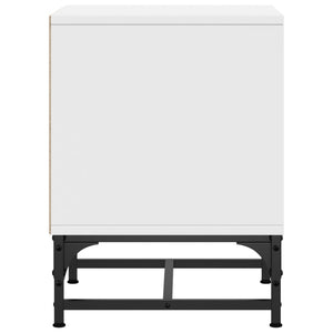 Comodino con Anta in Vetro Bianco 35x37x50 cm 836518