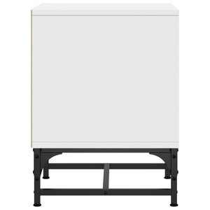 Comodini con Ante in Vetro 2pz-Set di 2 Tavolino da notte Bianco 35x37x50 cm