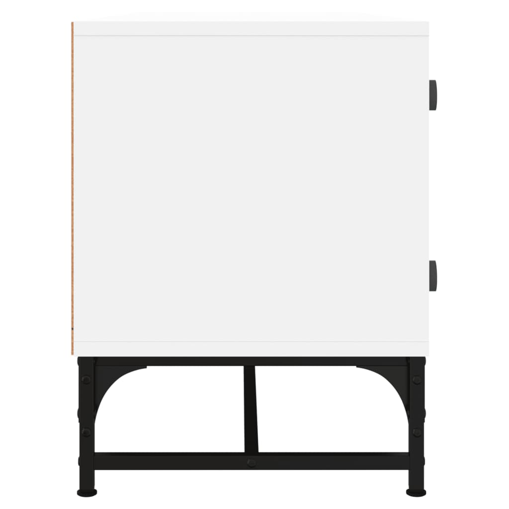 Mobile Porta TV con Ante-Mobile per TV-Credenza TV in Vetro Bianco 102x37x50 cm