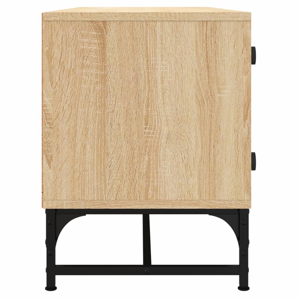 Mobile Porta TV con Ante-Mobile per TV-Credenza TV in Vetro Rovere Sonoma 102x37x50 cm