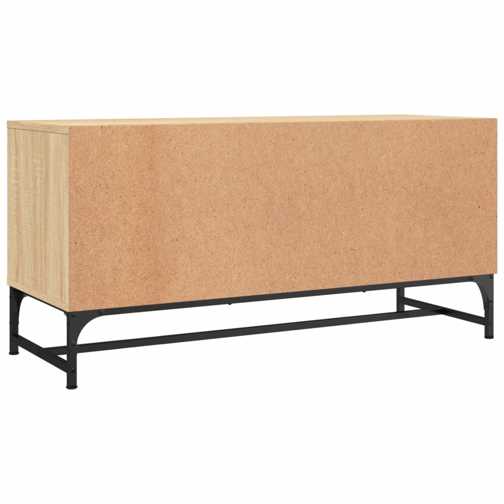 Mobile Porta TV con Ante-Mobile per TV-Credenza TV in Vetro Rovere Sonoma 102x37x50 cm