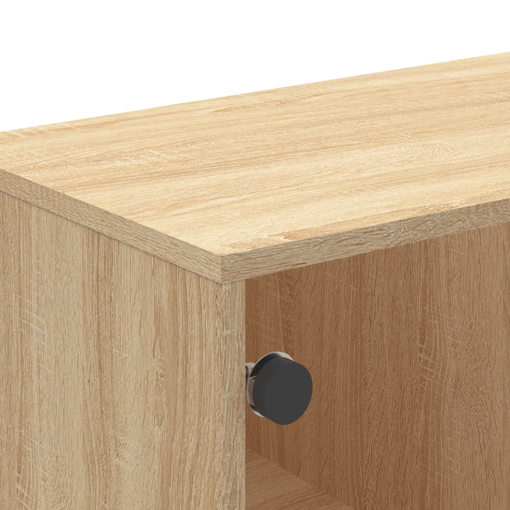 Mobile Porta TV con Ante-Mobile per TV-Credenza TV in Vetro Rovere Sonoma 102x37x50 cm