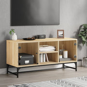 Mobile Porta TV con Ante-Mobile per TV-Credenza TV in Vetro Rovere Sonoma 102x37x50 cm