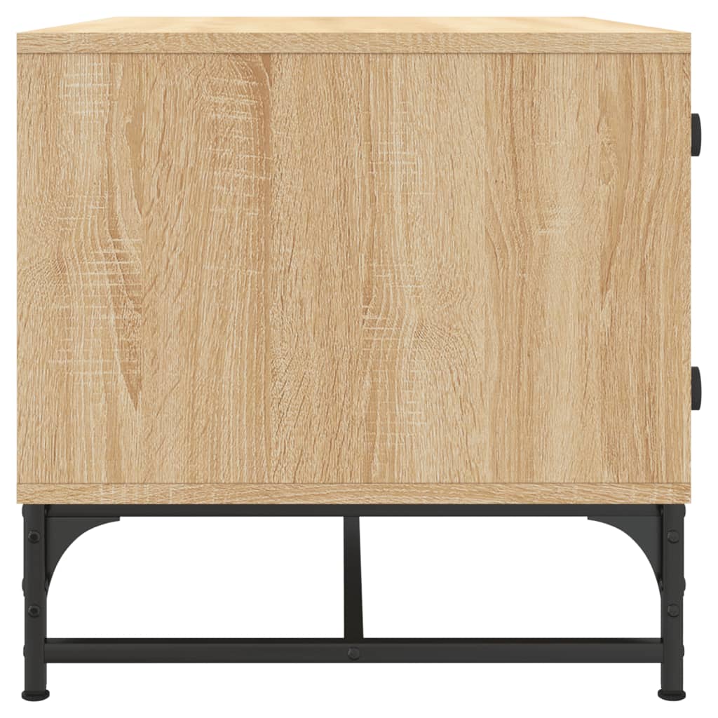 Tavolino Salotto con Ante in Vetro Rovere Sonoma 68,5x50x50 cm 836541