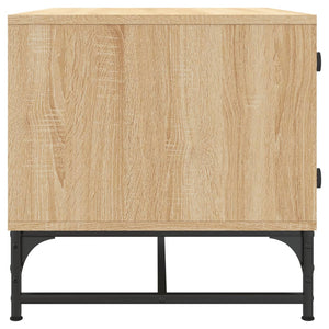 Tavolino Salotto con Ante in Vetro Rovere Sonoma 68,5x50x50 cm 836541