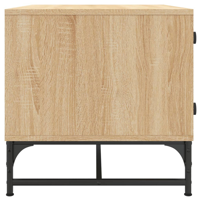 Tavolino Salotto con Ante in Vetro Rovere Sonoma 68,5x50x50 cm 836541