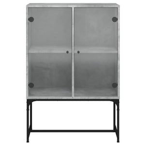 Mobile con Ante in Vetro Grigio Cemento 69x37x100 cm 836549