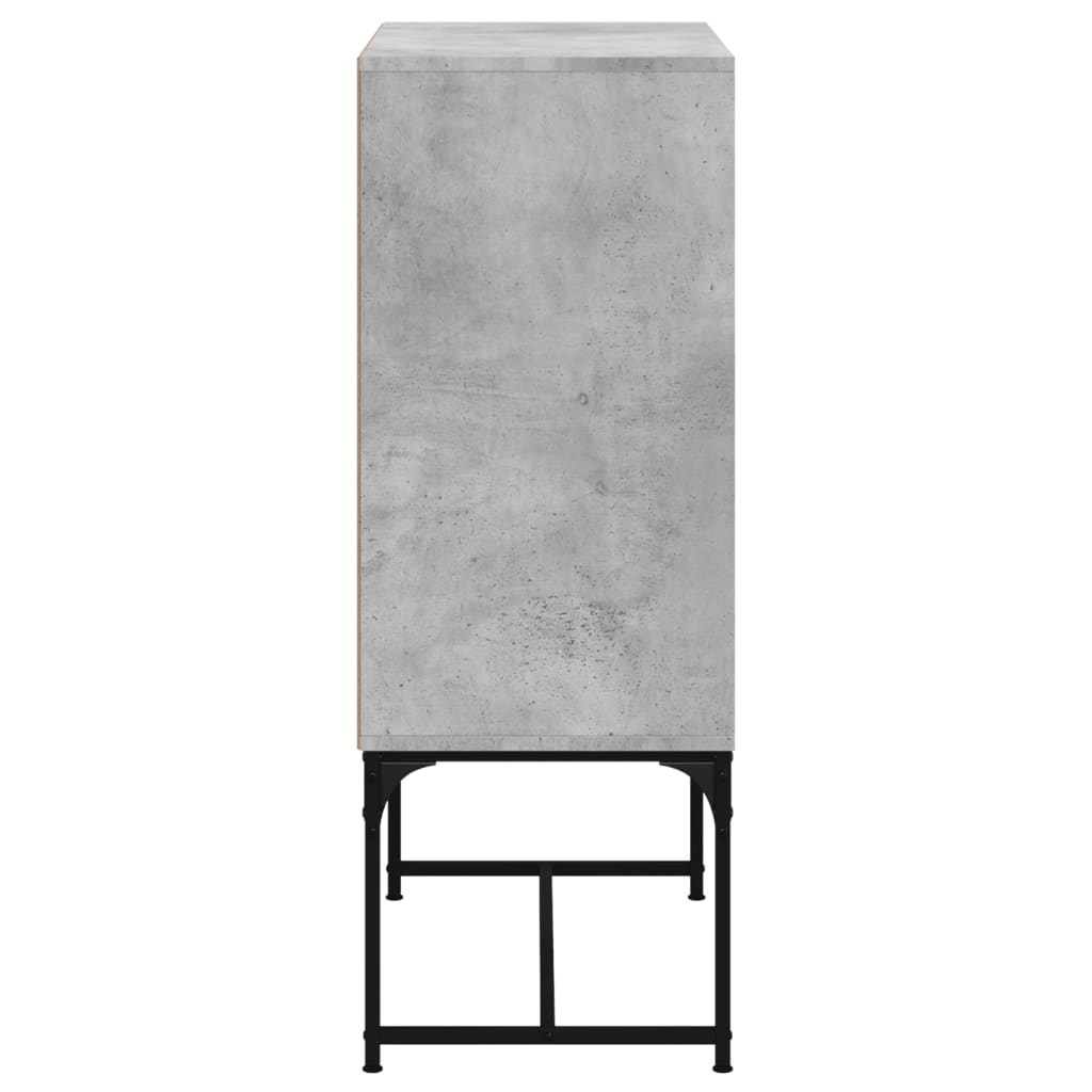 Mobile con Ante in Vetro Grigio Cemento 69x37x100 cm 836549