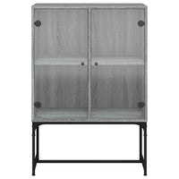 Mobile con Ante in Vetro Grigio Sonoma 69x37x100 cm 836551