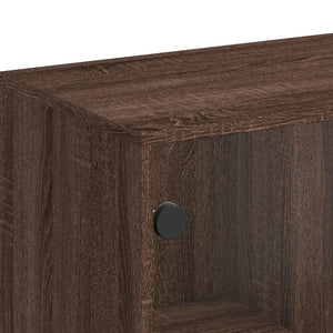 Mobile con Ante in Vetro Rovere Marrone 69x37x100 cm 836552