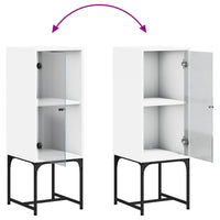 vidaXL Mobile con Anta in Vetro Bianco 35x37x100 cm