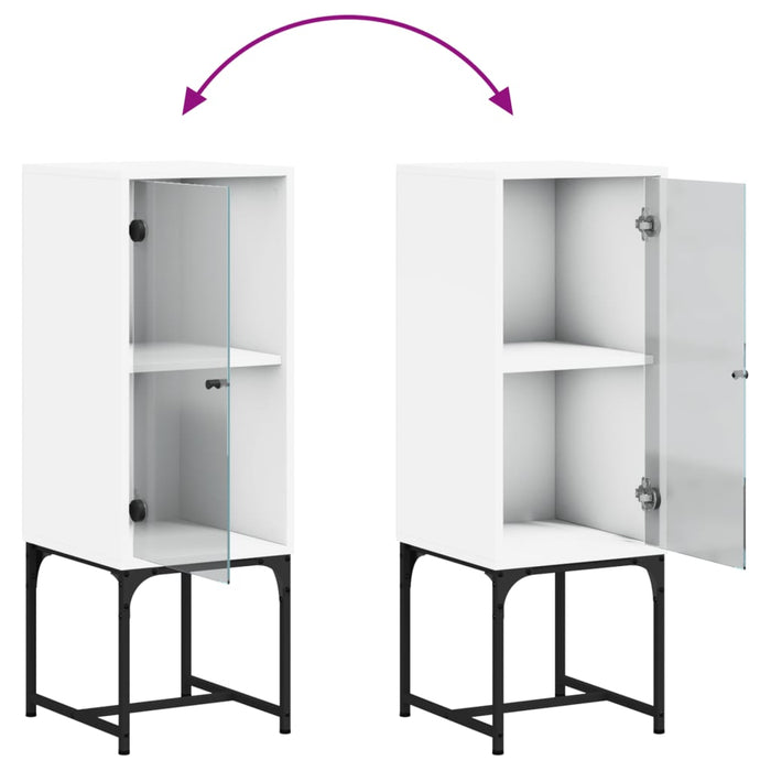vidaXL Mobile con Anta in Vetro Bianco 35x37x100 cm