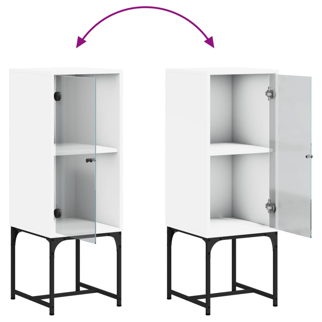 Mobile con Anta in Vetro Bianco 35x37x100 cm 836553